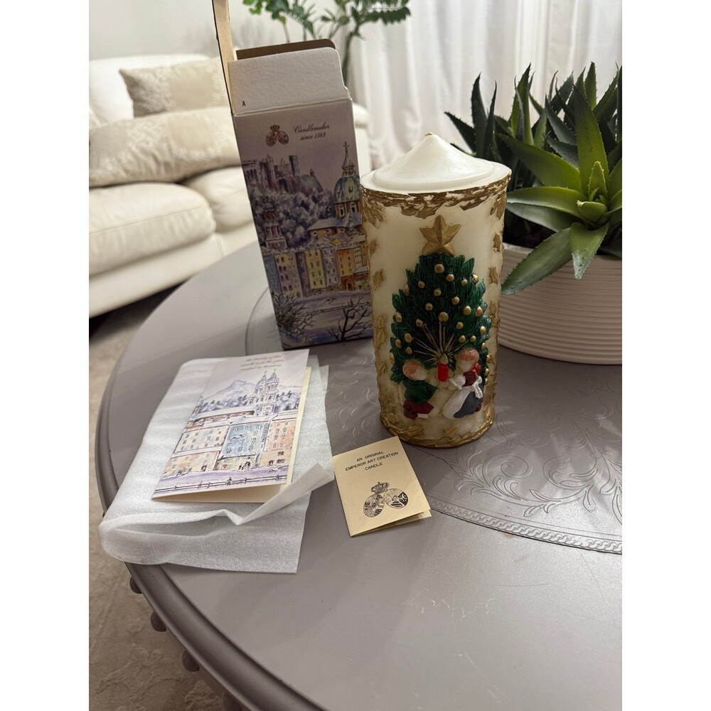 Vintage 3D Pillar Candle by Emperor Art Creations